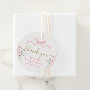Cadeau Étiquettes de faveur de shower de mariage à ruban