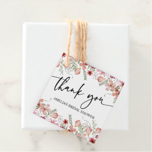Cadeau Étiquettes de faveur de shower de mariage Fleurs s