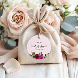 Cadeau Étiquettes de faveur florales aquarelles rose tend