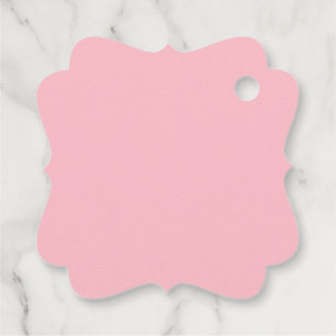 Cadeau Étiquettes de faveur rose bubble-gum uni en carré