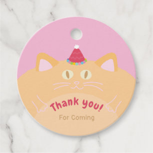 Cadeau Étiquettes de Faveurs de Chat Chapeau de Fête