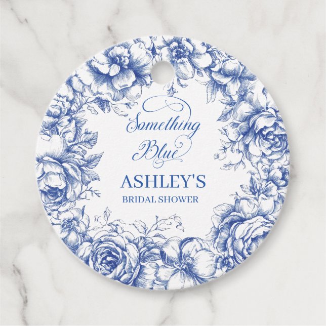 Cadeau Étiquettes de Faveurs de Mariage Something Blue (Devant)