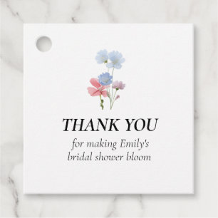 Cadeau Étiquettes de Faveurs Fleurs Sauvages Amour en Fle