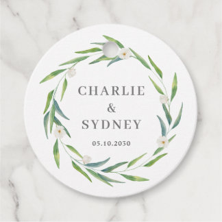 Cadeau Étiquettes de mariage de couronne délicate pour la