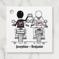 Étiquettes de mariage personnalisées pour motards
