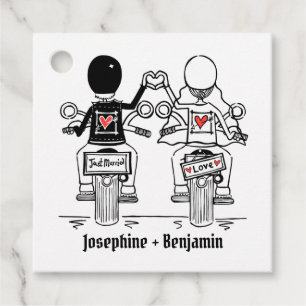 Cadeau Étiquettes de mariage personnalisées pour motards