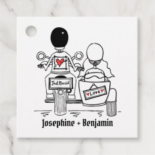 Cadeau Étiquettes de mariage personnalisées pour motards