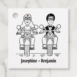 Cadeau Étiquettes de mariage personnalisées pour motards