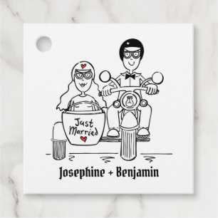 Cadeau Étiquettes de mariage personnalisées pour motards