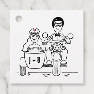 Cadeau Étiquettes de mariage personnalisées pour motards