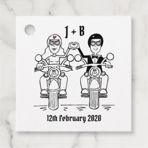 Cadeau Étiquettes de mariage personnalisées pour motards
