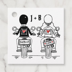 Cadeau Étiquettes de mariage personnalisées pour motards