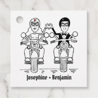 Étiquettes de mariage personnalisées pour motards