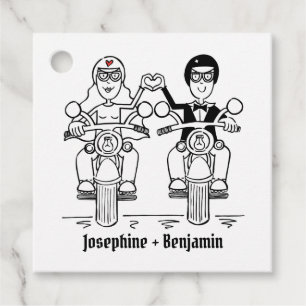 Cadeau Étiquettes de mariage personnalisées pour motards