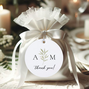 Cadeau Étiquettes de noces pour le Monogramme botanique m