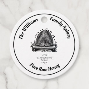 Cadeau Étiquettes de pot de miel de l'apiarium   Vintage 