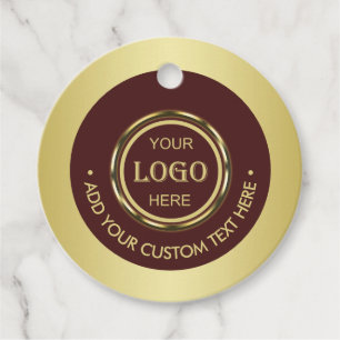 Cadeau Étiquettes de prix à design or rouge foncé, logo o