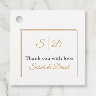 Cadeau Étiquettes de remerciement de mariage à double bor