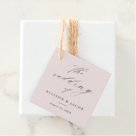 Cadeau Étiquettes de remerciement de mariage à script sim
