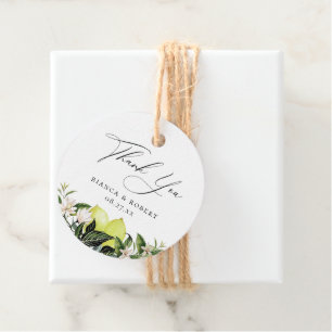 Cadeau Étiquettes de remerciement de mariage aux citrons 