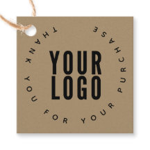 Étiquettes de remerciement Modern Kraft Logo d'ent