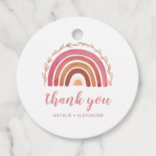 Cadeau Étiquettes de remerciement pour Baby Shower Bohème