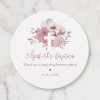 Cadeau Étiquettes de Remerciement pour Baptême de Fille a