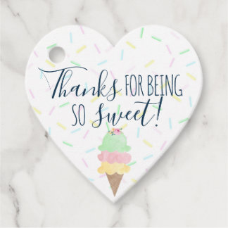Cadeau Étiquettes de remerciement pour glace pour un cœur