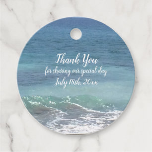 Cadeau Étiquettes de remerciement pour la plage et l'océa