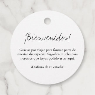 Cadeau Étiquettes de sac de bienvenue bilingues