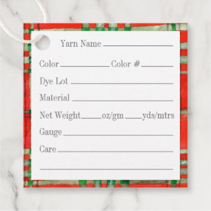 Cadeau ÉTIQUETTES EN FIL DE TARTAN ROUGE SCOTT 2" Carré
