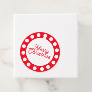 Cadeau Étiquettes personnalisées Joyeux Noël points rouge
