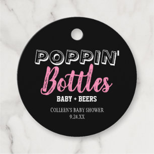 Cadeau Étiquettes Poppin Bouteilles Fille Baby shower Fav