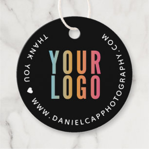 Cadeau Étiquettes suspendues noires avec logo "2" Merci p