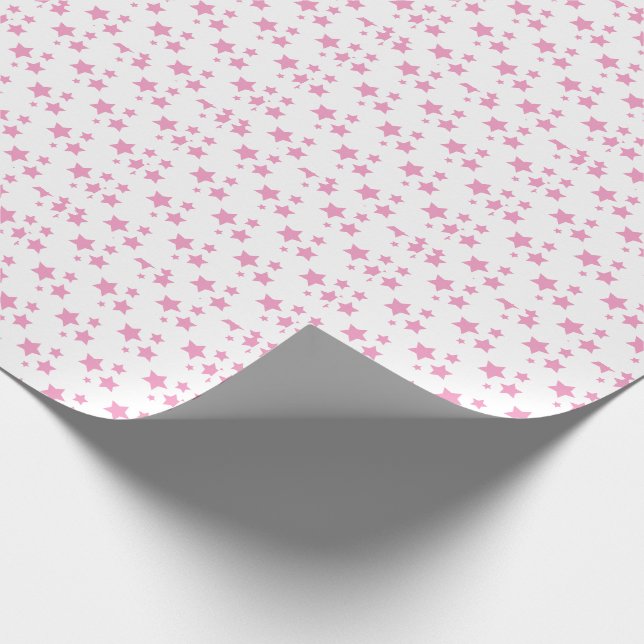 Cadeau Étoiles roses Design moderne Papier d'enveloppemen (Coin)