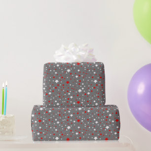 Cadeau Étoiles rouges et blanches sur papier d'enveloppem
