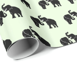 Cadeau Famille Papier à enveloppement couple éléphant
