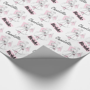 Cadeau Fashion Bride Pink Groupe Nom Bride papier d'embal