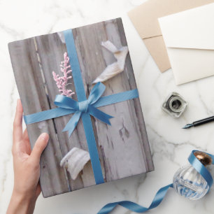 Cadeau Faux bois papier d'emballage motif rustique