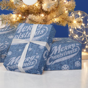 Cadeau Faux denim mot art papier d'emballage de Noël