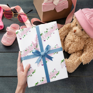 Cadeau Félicitations Floral Rose Papier Enveloppant