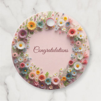 Cadeau Félicitations Florales Favoriser les étiquettes