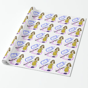 Cadeau Femme enceinte et papier d'emballage de biberons