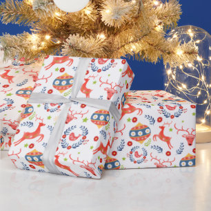 Cadeau Festive Nordic Christmas motif papier d'enveloppem