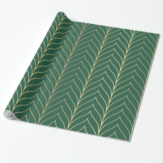 Cadeau Feuille d'or et papier d'emballage vert