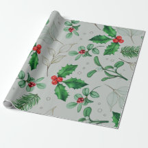 Feuille papier Motif de Noël aquarelle