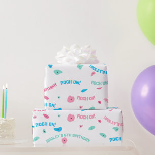 Cadeau Filles rocher sur papier d'enveloppement de mur d'