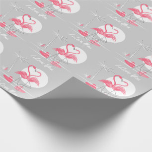 Cadeau Flamant rose Love I Love You wrapper papier