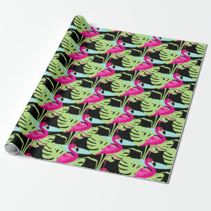 Cadeau Flamant rose rose  motif graphique papier d'emball