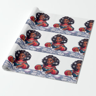 Cadeau Flammes de neige d'hiver - Black People Papier de 